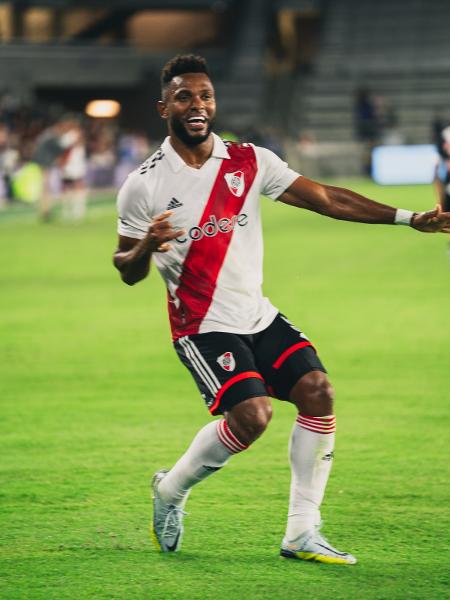 Borja, do River Plate, comemora gol contra o Vasco em amistoso - Reprodução/Twitter