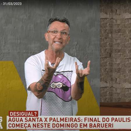 Ex-jogador Neto em seu programa Os Donos da Bola