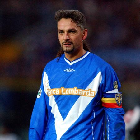 Roberto Baggio durante jogo do Campeonato Italiano em 2002 pelo Brescia - Tony Marshall/EMPICS via Getty Images