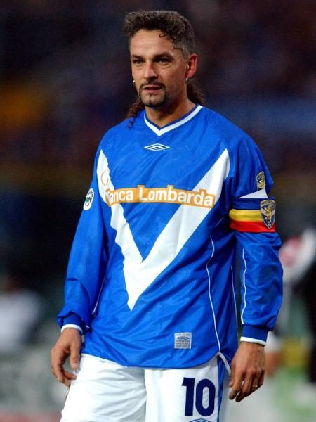 Roberto Baggio durante jogo do Campeonato Italiano em 2002 pelo Brescia - Tony Marshall/EMPICS via Getty Images