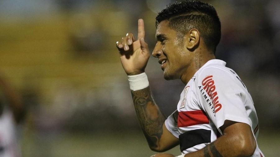 Galeano comemora o gol do São Paulo contra o Flamengo - Rubens Chiri/saopaulofc.net