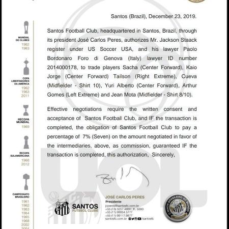 Presidente do Santos autoriza intermediário a negociar jogadores - Reprodução - Reprodução
