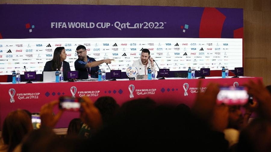 Lionel Messi concede entrevista coletiva antes da estreia da Argentina na Copa do Mundo do Qatar - Albert Gea/Reuters 