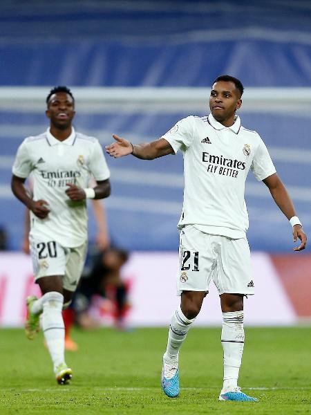 Rodrygo e Vinícius Jr. marcaram na vitória do Real Madrid sobre o Atlético - Florencia Tan Jun/Getty Images