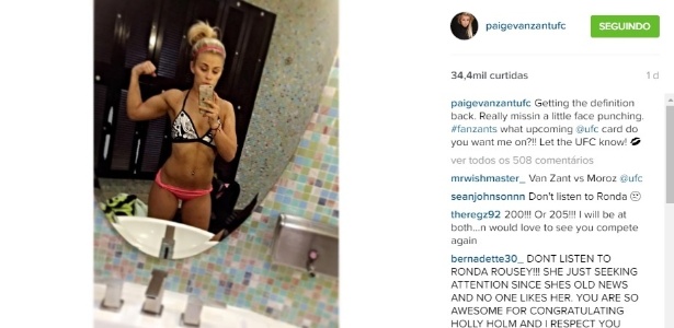 Paige VanZant diz estar sentindo falta dos treinos de luta - Reprodução/Instagram