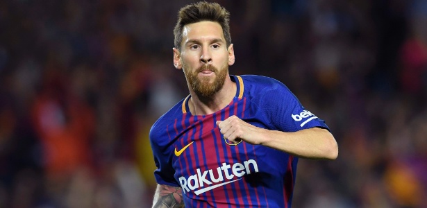 Messi comemora após marcar contra o Espanyol em setembro de 2017 - Lluis Gene/AFP