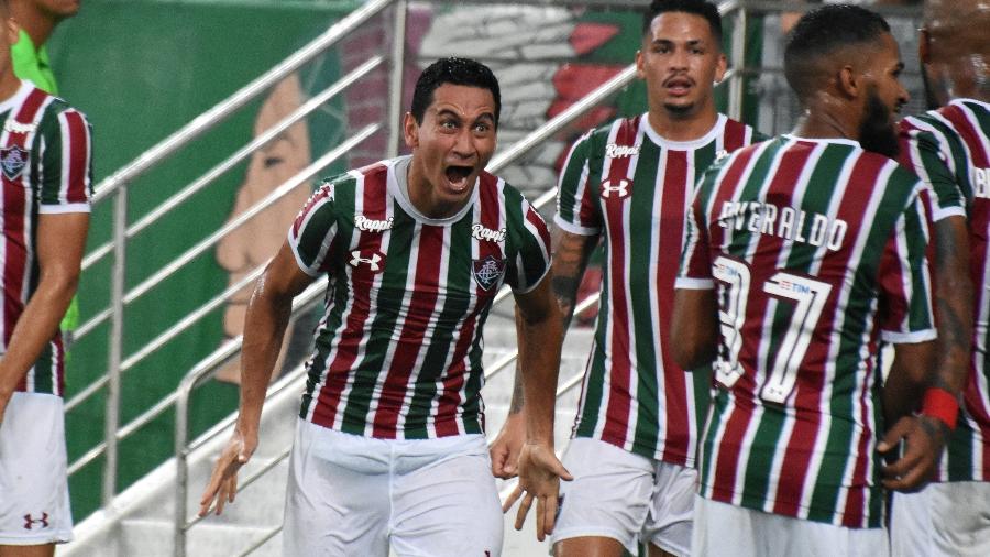 Ganso comemora gol marcado pelo Fluminense no Maracanã: meia só na torcida hoje - Mailson Santana/Fluminense
