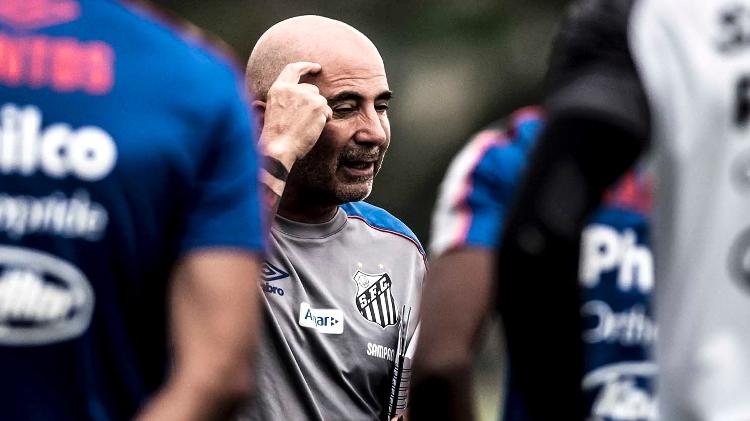 Sampaoli cobra seus jogadores em treino do Santos - Ivan Storti/Santos FC - Ivan Storti/Santos FC