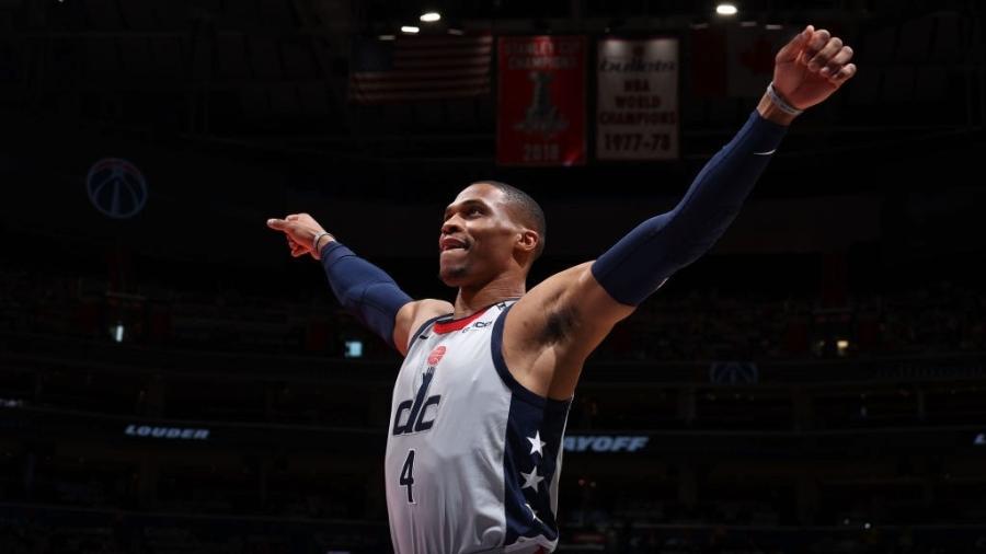 Russell Westbrook, armador do Washington Wizards - Stephen Gosling/NBAE via Getty Images