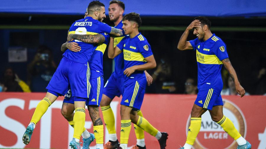 Benedetto comemora gol do Boca Juniors sobre o Always Ready pela fase de grupos da Copa Libertadores - Marcelo Endelli/Getty Images