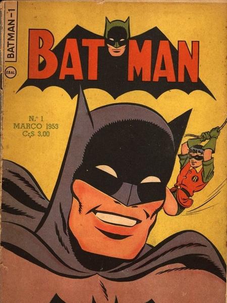 1ª edição da revista do Batman no Brasil, em março de 53, teve homenagem ao time do Vasco campeão de 52 - Reprodução / EBAL / @memoriavascaina