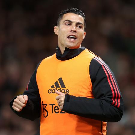 Cristiano Ronaldo, do Manchester United, em jogo contra o Tottenham pelo Campeonato Inglês - Alex Pantling/Getty Images