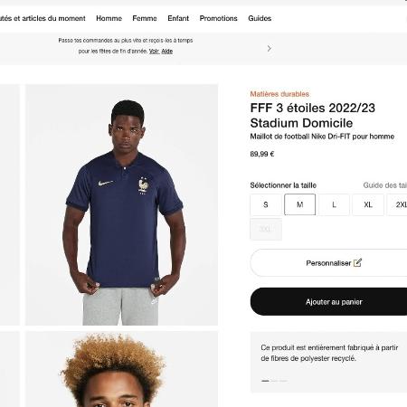 Nike anunciou camisa da França com três estrelas e apagou logo depois - Reprodução