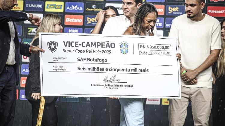 O Botafogo recebeu R$ 6 milhões e 50 mil reais pelo vice-campeonato na Supercopa Rei 2025 O Botafogo recebeu R$ 6 milhões e 50 mil reais pelo vice-campeonato na Supercopa Rei 2025
