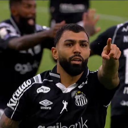 Gabigol aponta para Matheus Nogueira Racca, torcedor do Fluminense que havia provocado atacante do Santos Gabigol aponta para Matheus Nogueira Racca, torcedor do Fluminense que havia provocado atacante do Santos
