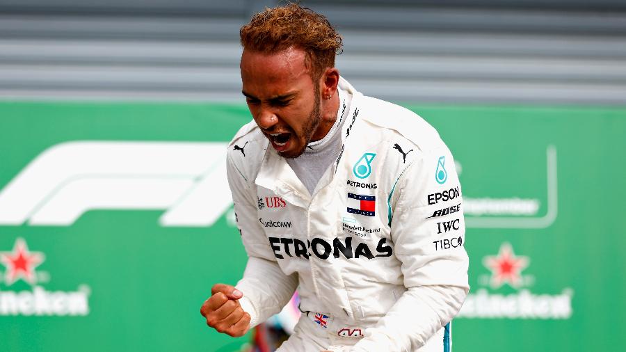 Lewis Hamilton vibra após vencer o Grande Prêmio da Itália - Will Taylor-Medhurst/Getty Images