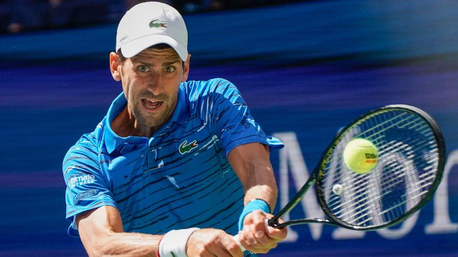 Novak Djokovic durante partida contra Roberto Carballes Baena no US Open -  Robert Deutsch-USA TODAY Sports