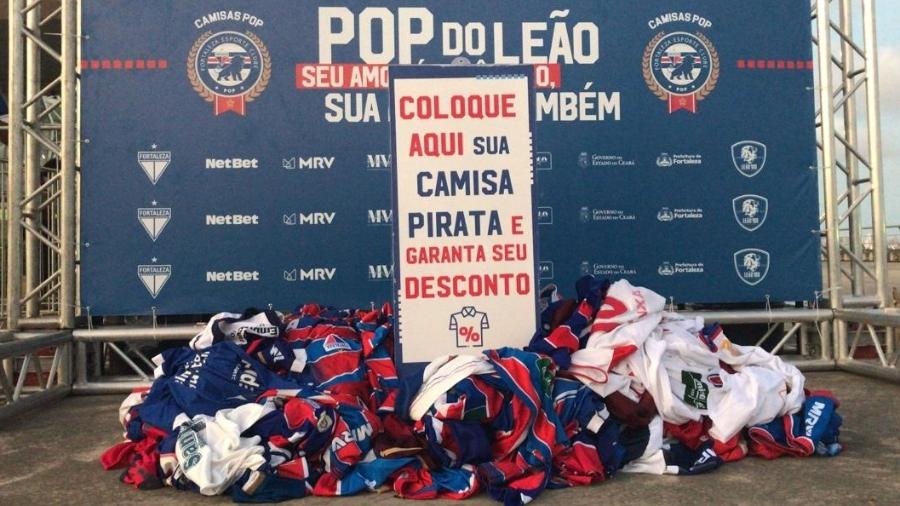 Fortaleza faz campanha para trocar camisas piratas por oficiais a preço popular - Lucas Emanuel / Leão 100