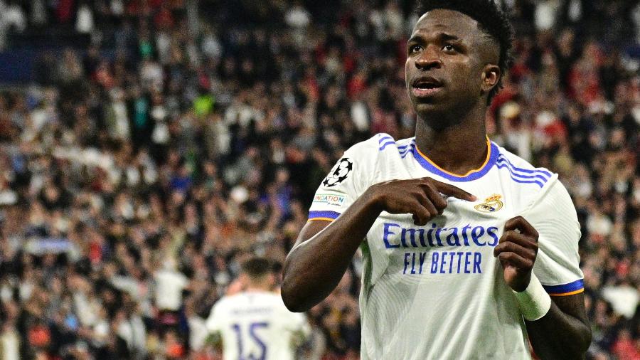 Vinicius Junior celebra seu gol durante a final da Liga dos Campeões - Javier Soriano/AFP