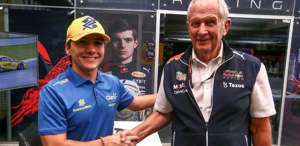 Enzo Fittipaldi com Helmut Marko: nas graças da Red Bull