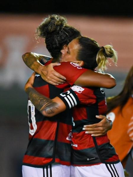 Time feminino do Flamengo comemora gol no Brasileirão - Paula Reis / CRF