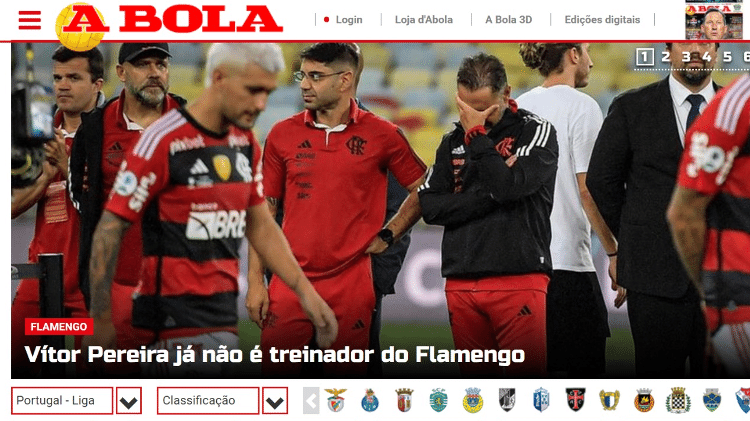 Demissão de Vítor Pereira no Flamengo repercute em jornais portugueses