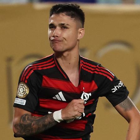Luiz Araújo comemora gol em Flamengo x Espérance, jogo do Mundial Luiz Araújo comemora gol em Flamengo x Espérance, jogo do Mundial