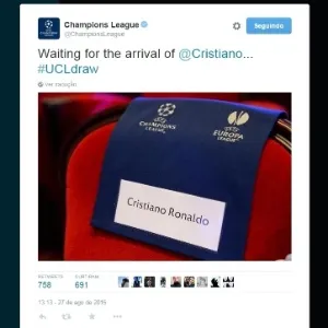 Cadeira de Cristiano Ronaldo já está separada para o craque do Real Madrid - Reprodução/Twitter