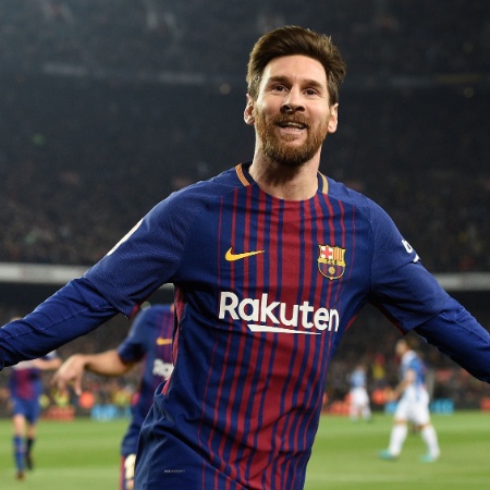 Messi comemora o seu gol diante o Espanyol - AFP