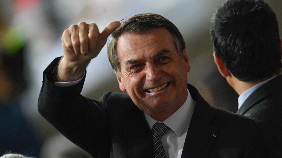 O presidente Jair Bolsonaro foi ao Mineirão para a partida entre Brasil e Argentina - Mauro PIMENTEL / AFP