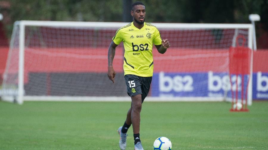Gerson durante treino do Flamengo; jogador é um dos destaques do Fla em 2019 - Alexandre Vidal/Flamengo