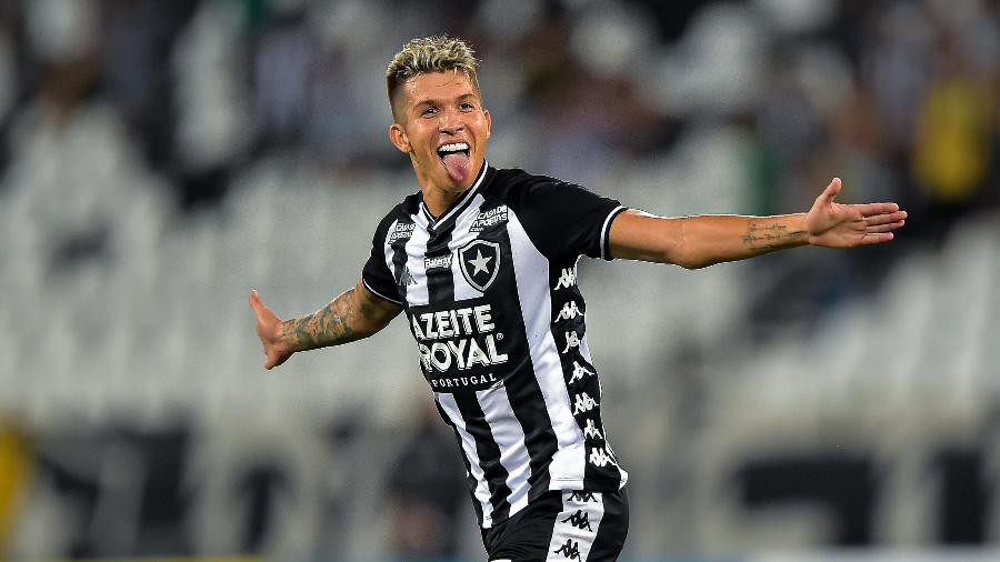 Bruno Nazário comemora gol do Botafogo pelo Campeonato Carioca. Jogador vivia bom momento - Thiago Ribeiro/AGIF