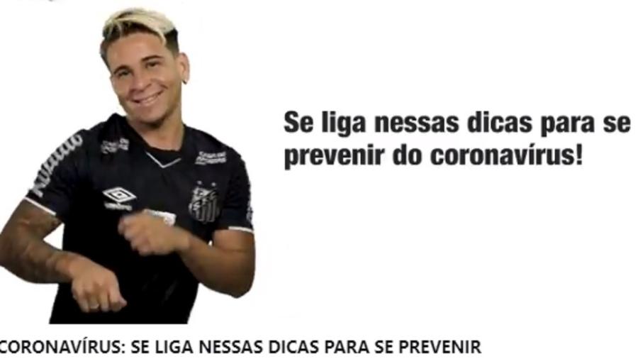 Jogadores do Santos ajudam a prevenir coronavírus - Reprodução/Twitter/santosfc