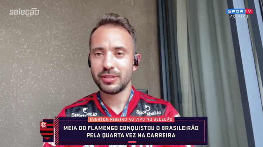 Everton Ribeiro, do Flamengo, em entrevista ao "Seleção Sportv" - Reprodução SporTV
