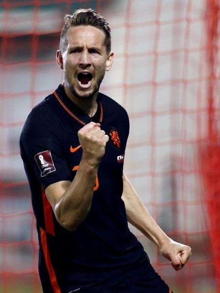 Luuk de Jong comemora gol da Holanda contra Gibraltar pelas Eliminatórias da Copa do Mundo de 2022 - ANP Sport via Getty Images