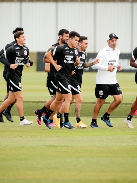 Jogadores do Corinthians durante treinamento no CT Joaquim Grava  - Rodrigo Coca/ Ag. Corinthians 