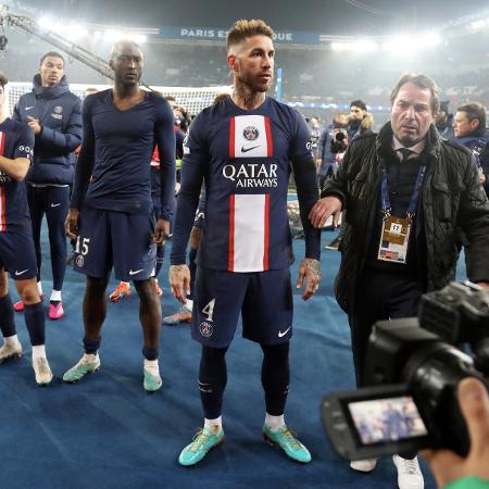 Sergio Ramos se irritou com fotógrafos após derrota do PSG contra o Bayern  - Xavier Laine/Getty Images