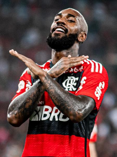Gerson, do Flamengo, celebra gol sobre o Vasco em jogo do Campeonato Brasileiro - THIAGO MENDES/W9 PRESS/ESTADÃO CONTEÚDO