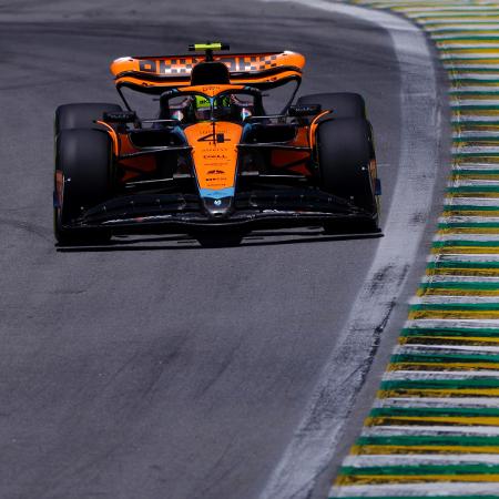 Lando Norris, da McLaren, durante o treino de classificação para corrida sprint do GP de São Paulo
