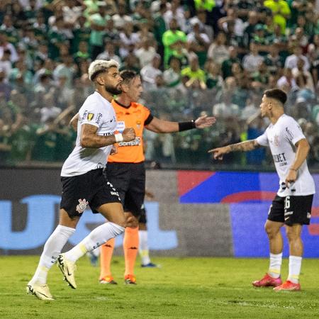 Yuri Alberto comemora gol do Corinthians sobre o Palmeiras pelo Paulistão
