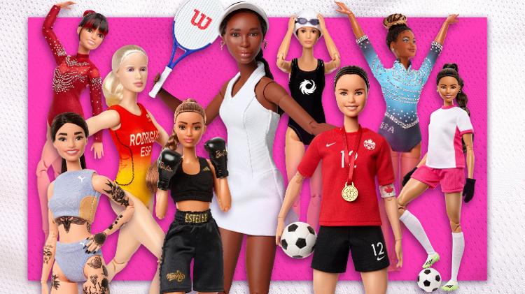 Rebeca Andrade foi homenageada pela Barbie ao lado de outras estrelas do esporte