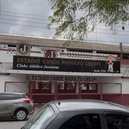Fachada da Rua Javari, estádio do Juventus da Mooca Fachada da Rua Javari, estádio do Juventus da Mooca