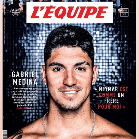 Gabriel Medina na capa da revista L"équipe - Reprodução/Instagram