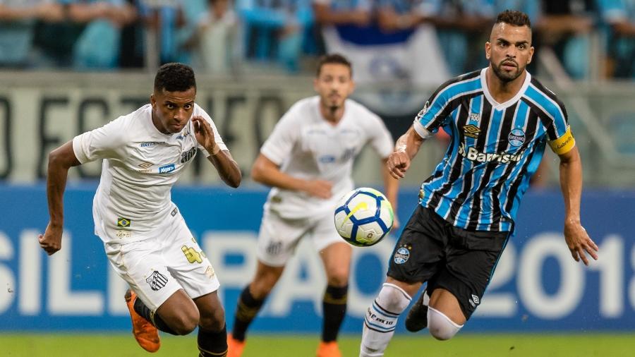 Grêmio fez 5 a 1 no Santos no ano passado; Maicon marcou dois gols em jogo histórico - Jeferson Guareze/AGIF