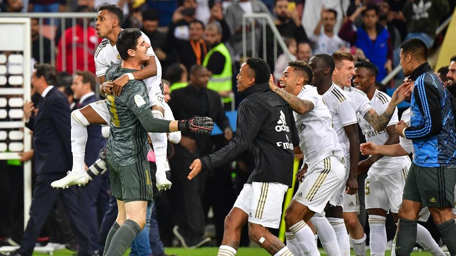 Jogadores do Real Madrid comemoram título da Supercopa da Espanha - Giuseppe CACACE / AFP