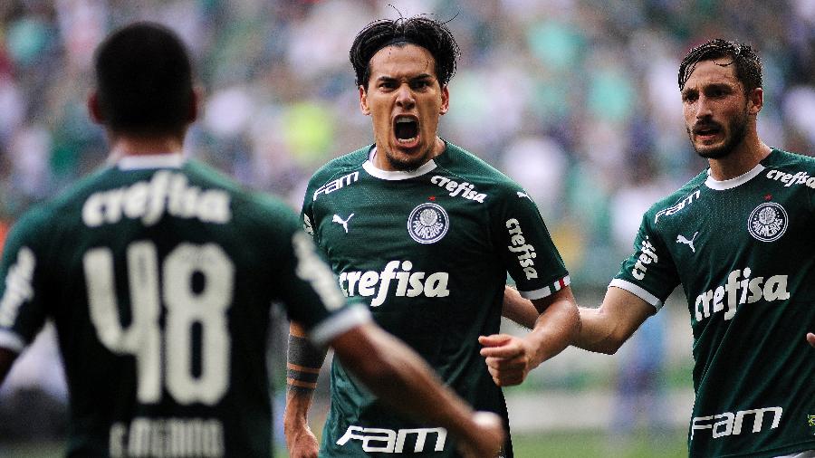 Gustavo Gómez celebra gol marcado pelo Palmeiras contra o Mirassol no Paulistão deste ano - Alan Morici/AGIF