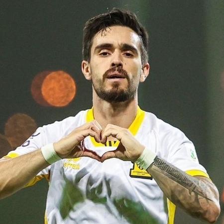 Igor Coronado comemora gol marcado pelo Al-Ittihad (ARS)