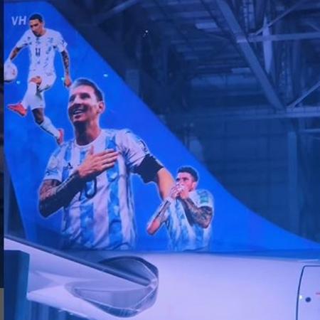 Avião que levará a Argentina ao Qatar tem Messi estampado - Reprodução