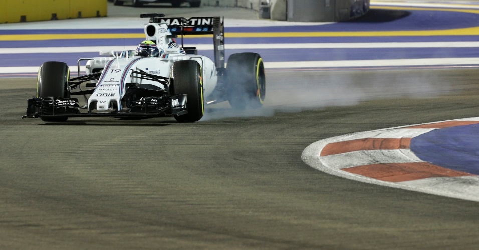 Felipe Massa usa freios e pneus da Williams durante treino oficial; brasileiro ficou na nona posição