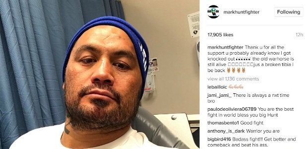 Mark Hunt vem de derrota por nocaute para Alistair Overeem - Reprodução/Instagram